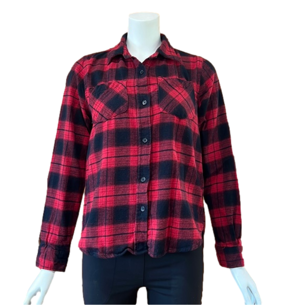 STOIC Red Black Buffalo Plaid Flannel Shirt Medium